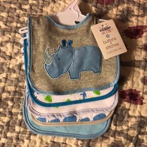 Safari themed bibs. Pack of 5. Brand new!